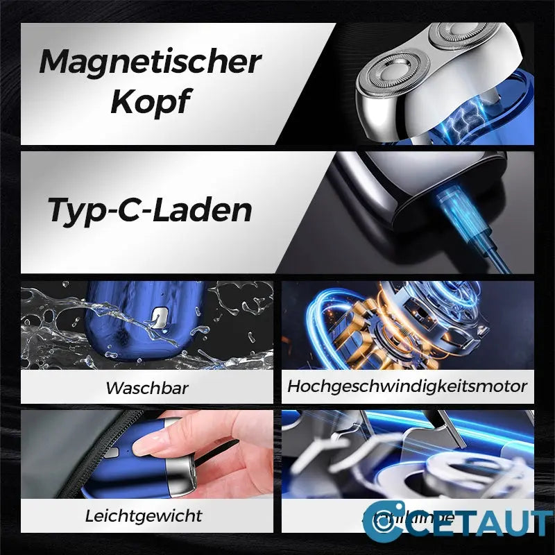 🔥 💦 Scharfer. bartloser. wasserdichter. tragbarer. schnell aufladbarer USB-Rasierer für Herren