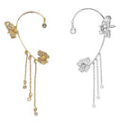 💕Valentinstags Special - 50% Rabatt💕Schlichte Ohrclips mit Schmetterlings- und Blumenmotiv & Quasten – Elegant & bequem. ohne Ohrloch 🌸🦋