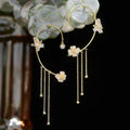 💕Valentinstags Special - 50% Rabatt💕Schlichte Ohrclips mit Schmetterlings- und Blumenmotiv & Quasten – Elegant & bequem. ohne Ohrloch 🌸🦋