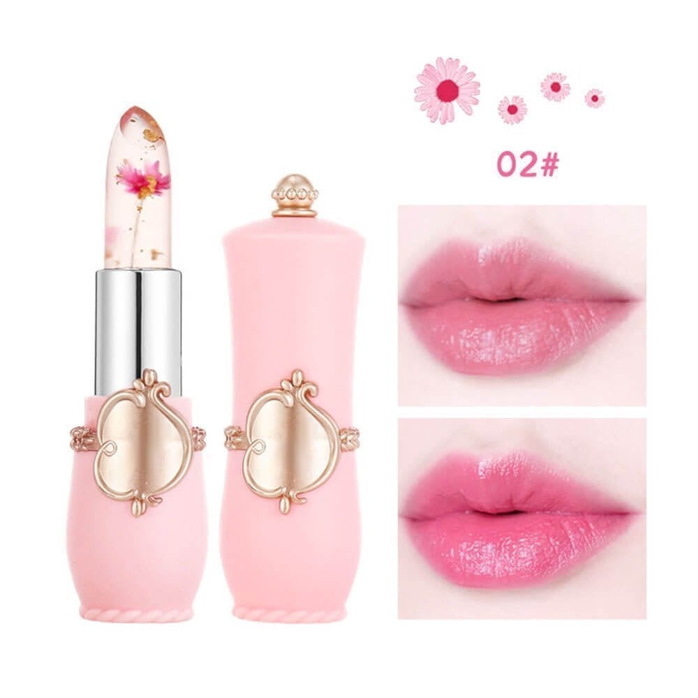 🔥Solange der Vorrat reicht 40 % Rabatt!🎉Kristall-Gelee-Blume Farbwechselnder Lippenstift💄