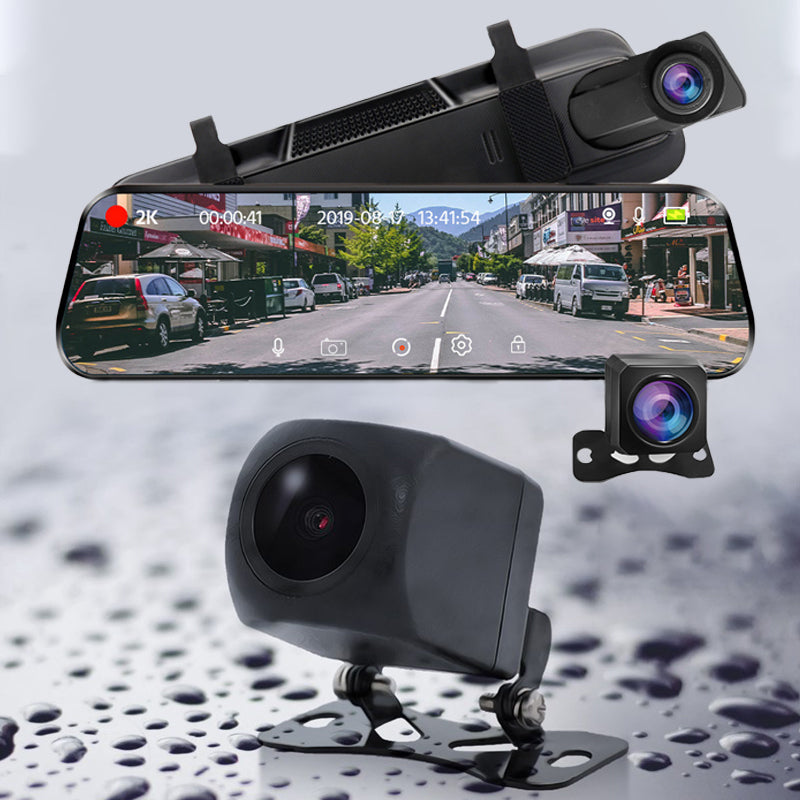 👁️10-Zoll-Rückfahrkamera & Dashcam mit vollem Touchscreen – 1296P HD-Nachtsicht. Dual-Objektiv – ideal für sicheres Fahren & Parken🚗📹