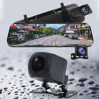 👁️10-Zoll-Rückfahrkamera & Dashcam mit vollem Touchscreen – 1296P HD-Nachtsicht. Dual-Objektiv – ideal für sicheres Fahren & Parken🚗📹