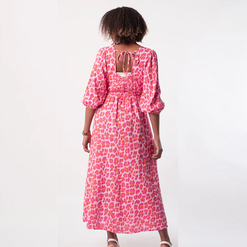 🏖️LETZTER TAG DES AUSVERKAUFS: 55 % RABATT!!🎀🌸Damenkleid mit V-Ausschnitt und Druck