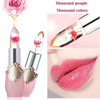 🔥Solange der Vorrat reicht 40 % Rabatt!🎉Kristall-Gelee-Blume Farbwechselnder Lippenstift💄