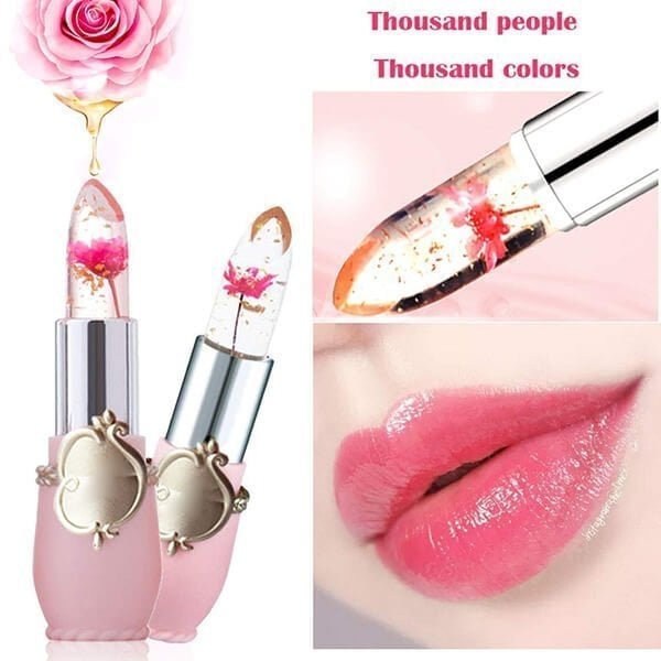 🔥Solange der Vorrat reicht 40 % Rabatt!🎉Kristall-Gelee-Blume Farbwechselnder Lippenstift💄
