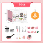 🔥 50% RABATT! 🎁👧🏻 Realistisches Mini-Kochset – Komplettes 22-teiliges Set mit Herd und Küchenutensilien für Kinder | Perfekt als Geschenk 🍳👨‍🍳