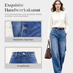 🔥Solange der Vorrat reicht 40 % Rabatt!🎉Damen-Vintage-Hochbund-Weitbeinjeans