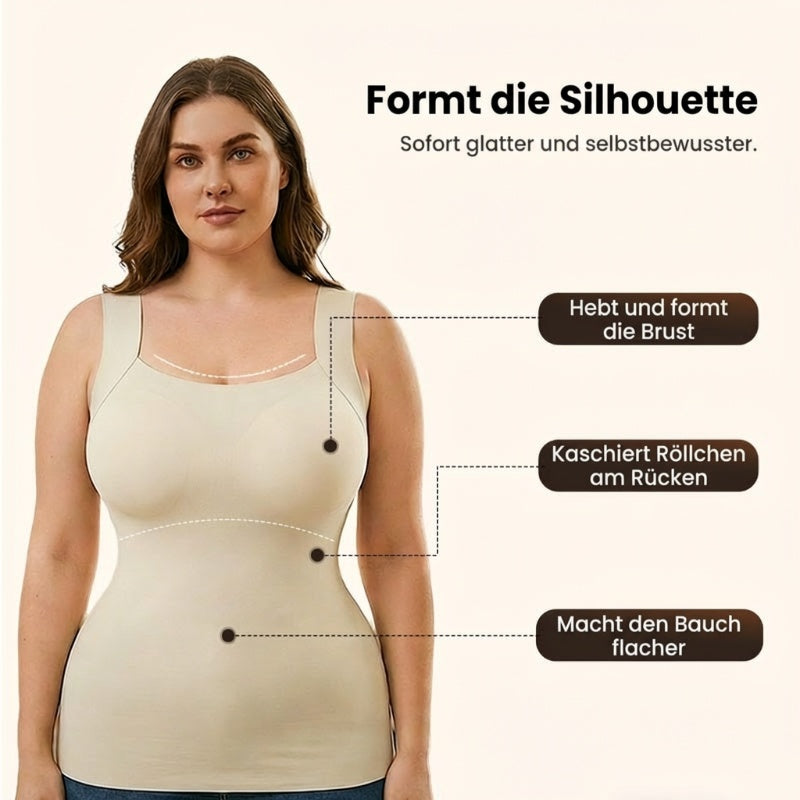 👚 50% RABATT! 🔥 Damen Thermo-Tanktop mit U-Ausschnitt – Integrierter BH. Nahtlos & Perfekt zum Unterziehen 🏃‍♀️