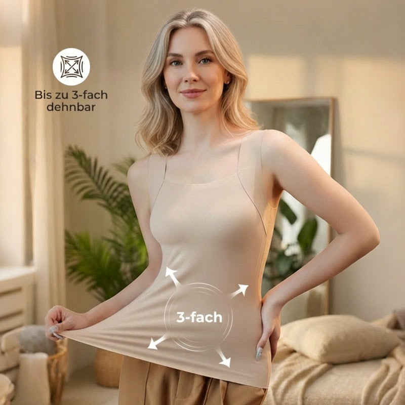 👚 50% RABATT! 🔥 Damen Thermo-Tanktop mit U-Ausschnitt – Integrierter BH. Nahtlos & Perfekt zum Unterziehen 🏃‍♀️