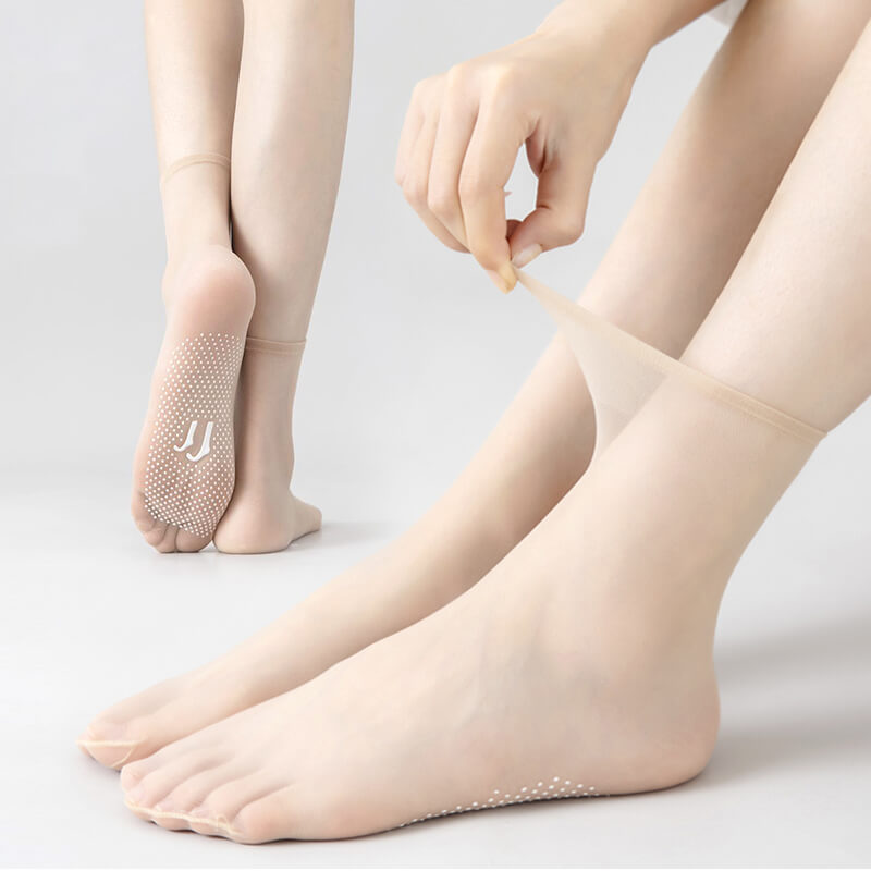 Rutschfeste. Unsichtbare Crystal Silk Socks