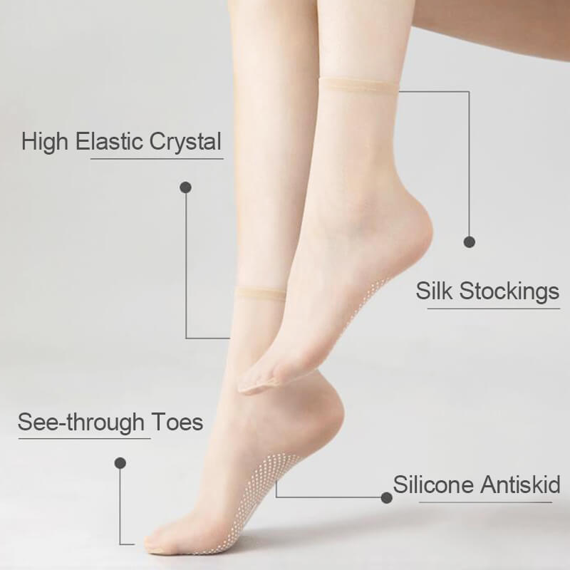 Rutschfeste. Unsichtbare Crystal Silk Socks