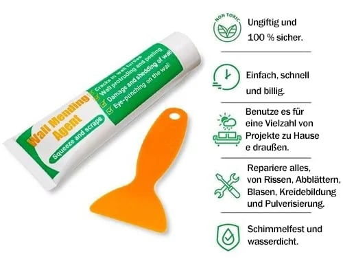 🛠️ KAUFE 2. ERHALTE 1 GRATIS! 🔥 Ungiftiges Mittel zum Ausbessern von Wänden – Füllt Risse & Löcher. Leicht Zu Verarbeiten & Ideal Für Schnelle. Saubere Reparaturen Zu Hause 🏠