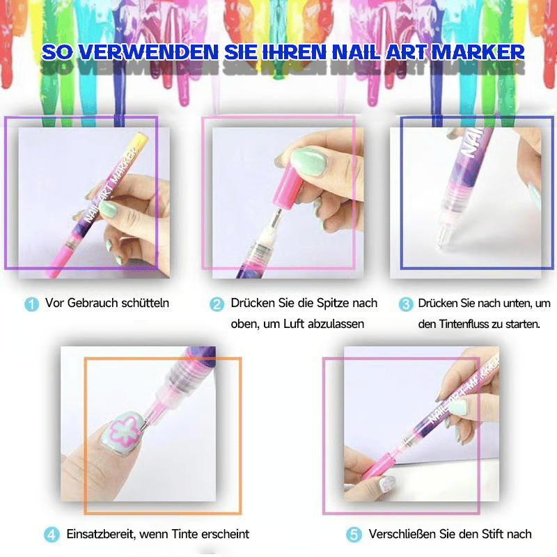 🎨Kreatives Nageldesign-Set mit 12 Farben – geeignet für Nageldesign-Begeisterte jeden Alters