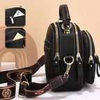 Klassische multifunktionale Fächer Verstellbare breite Schultergurt-PU-Leder-Crossbody-Tasche