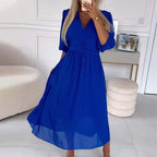 🌸SOMMERANGEBOT - 50% RABATT🌸Leichte Chiffonkleider mit V-Ausschnitt für Frauen🔥