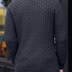 💜 LETZTER TAG DER AKTION – 50 % RABATT 💜Herren Pullover mit strukturiertem Stehkragen