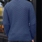 💜 LETZTER TAG DER AKTION – 50 % RABATT 💜Herren Pullover mit strukturiertem Stehkragen