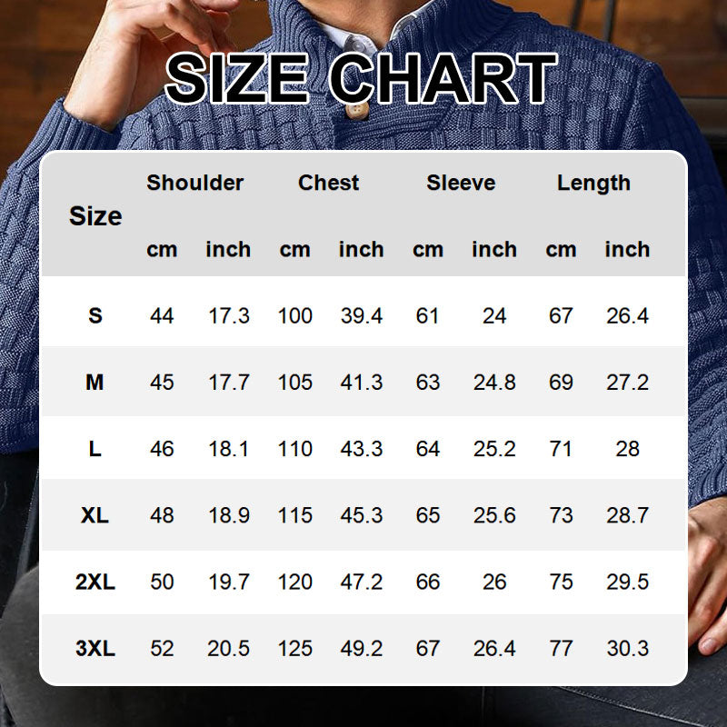 💜 LETZTER TAG DER AKTION – 50 % RABATT 💜Herren Pullover mit strukturiertem Stehkragen