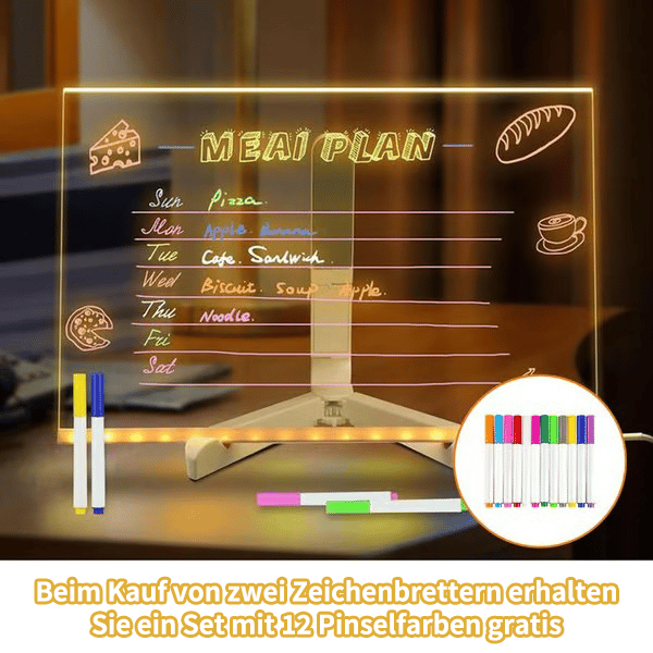 🎄Weihnachtsaktion  🎁Kreatives wiederbeschreibbares Acryl-LED-Nachrichtenschild(kommt mit 7 Stiften)