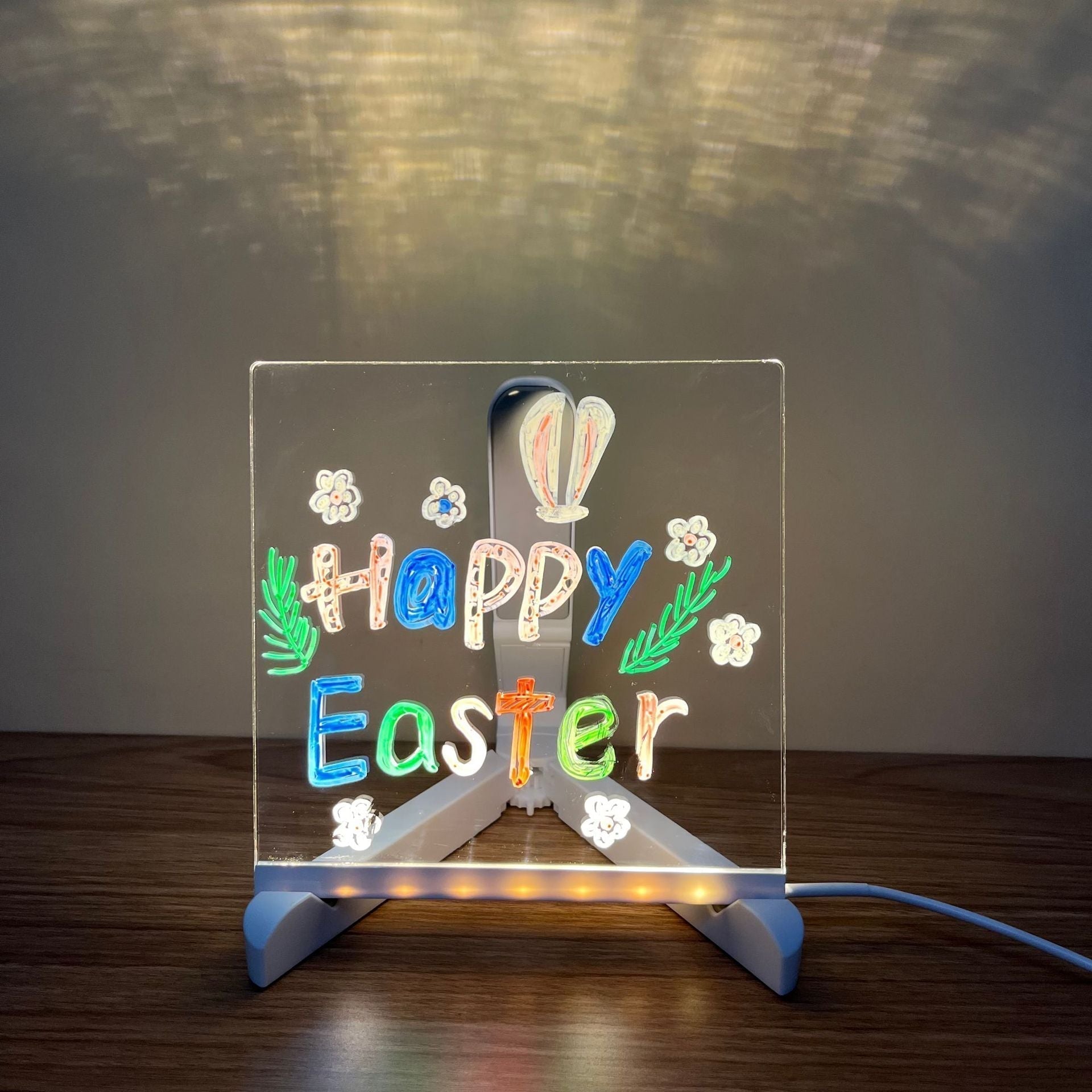 🎄Weihnachtsaktion  🎁Kreatives wiederbeschreibbares Acryl-LED-Nachrichtenschild(kommt mit 7 Stiften)