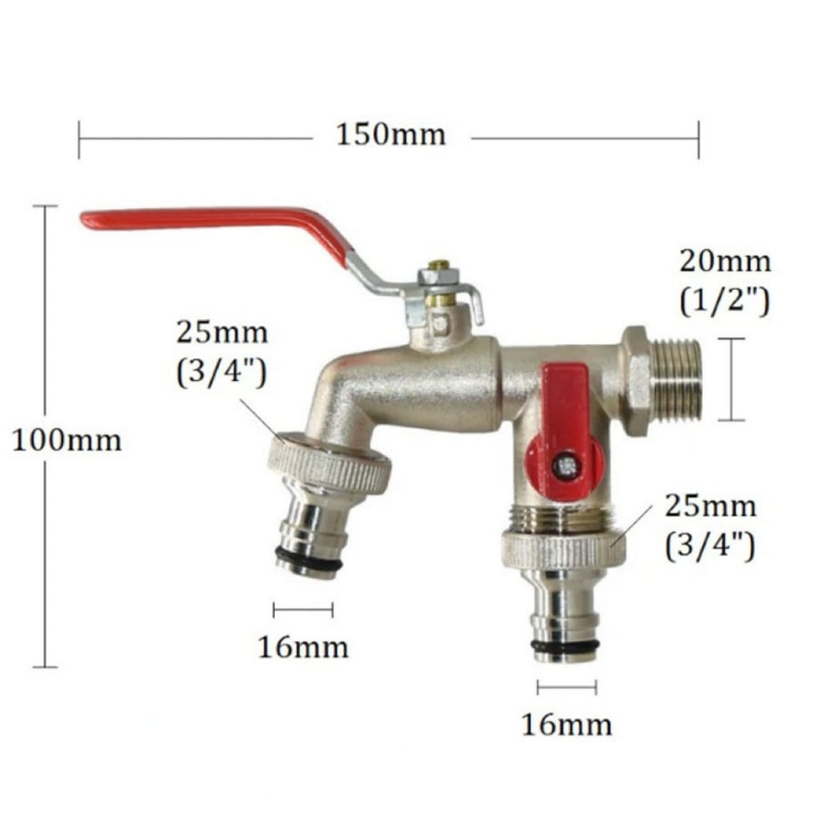 💥 -50% AKTION 🔥 Doppel-Auslauf Wasserhahn für den Garten 🚰 aus Edelstahl – langlebig. stabil & praktisch regelbar