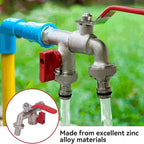 💥 -50% AKTION 🔥 Doppel-Auslauf Wasserhahn für den Garten 🚰 aus Edelstahl – langlebig. stabil & praktisch regelbar