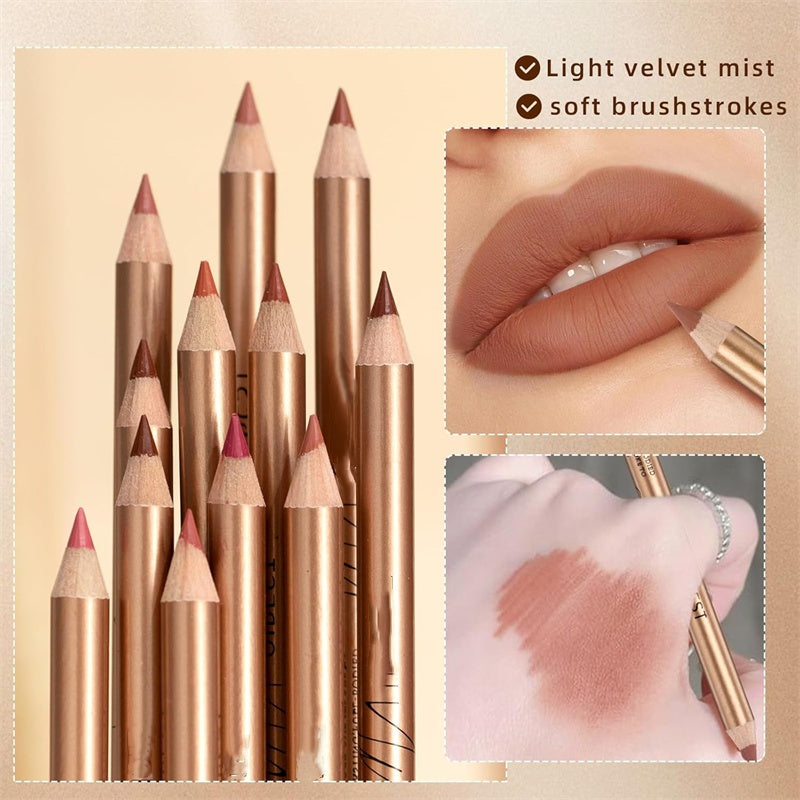 🔥Solange der Vorrat reicht 40 % Rabatt!🎉12-farbiges. wischfestes Lipliner-Stift-Set