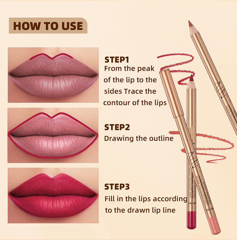 🔥Solange der Vorrat reicht 40 % Rabatt!🎉12-farbiges. wischfestes Lipliner-Stift-Set