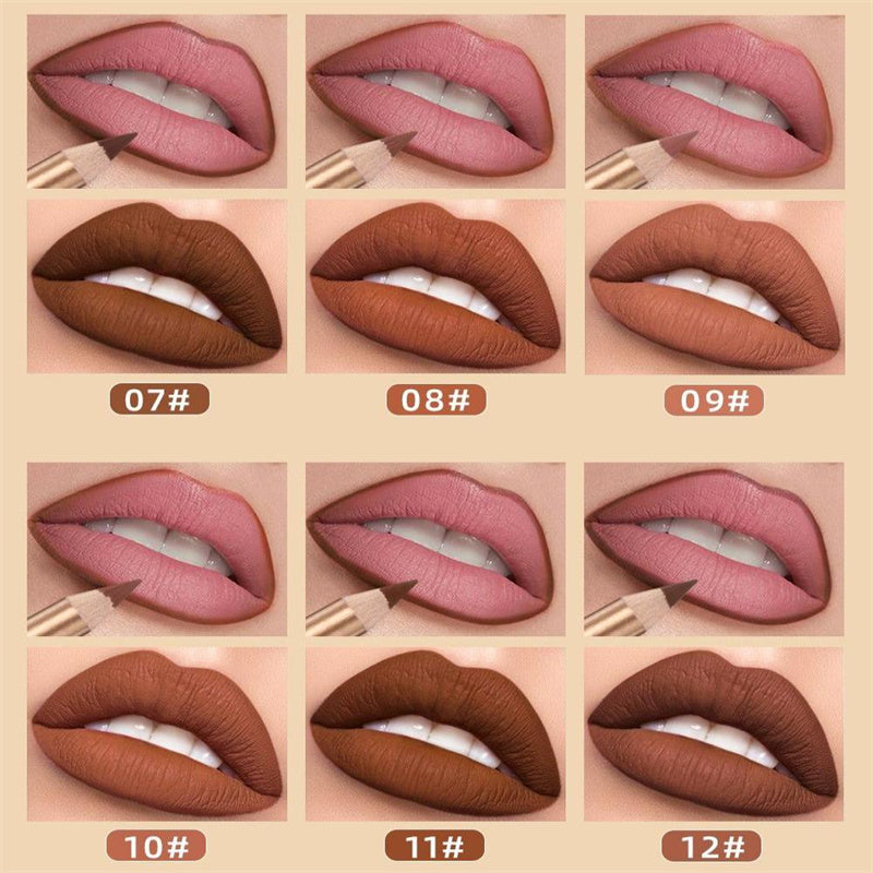🔥Solange der Vorrat reicht 40 % Rabatt!🎉12-farbiges. wischfestes Lipliner-Stift-Set