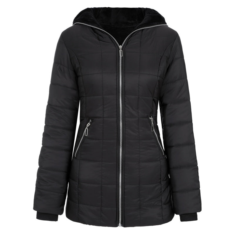 ❄️ LETZTER TAG IM ANGEBOT - 50% RABATT 💖 Damen Kapuzen-Mantel mit Plüschfutter