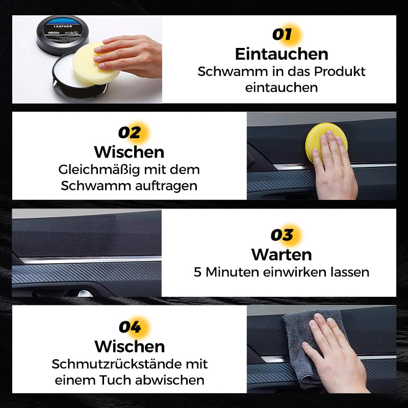 🧼 KAUFEN 2 ERHALTEN 1! ✨ Reinigungs- & Pflegecreme für Leder - Tiefenreinigung mit Natürlichen Ölen für Möbel. Autositze & Accessoires 🛋️🌟