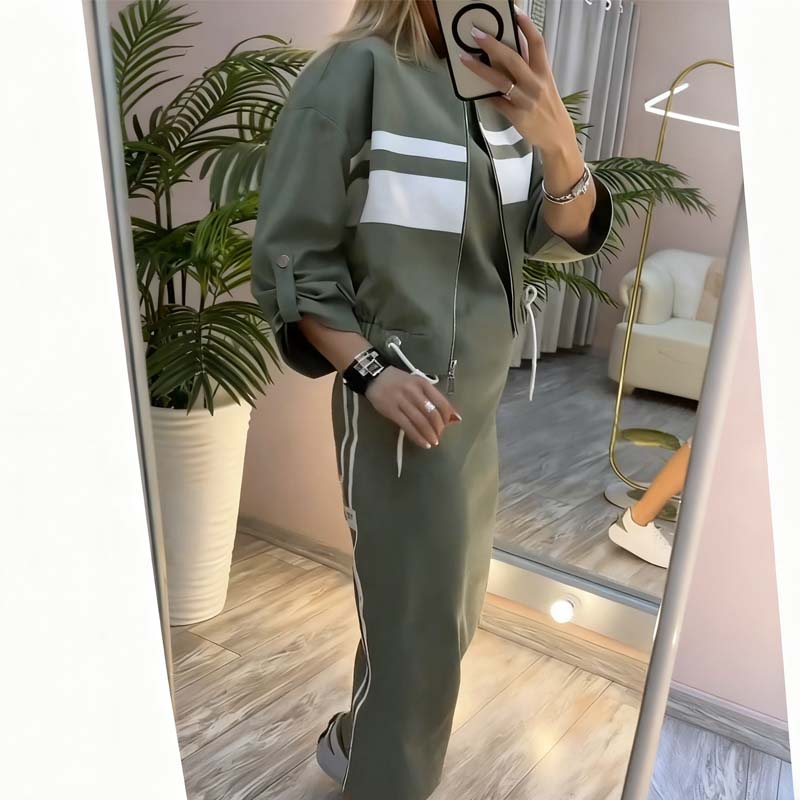 ❄️LETZTER TAG – 49% RABATT 💖 Damen-Set aus Stehkragenjacke und Kleid