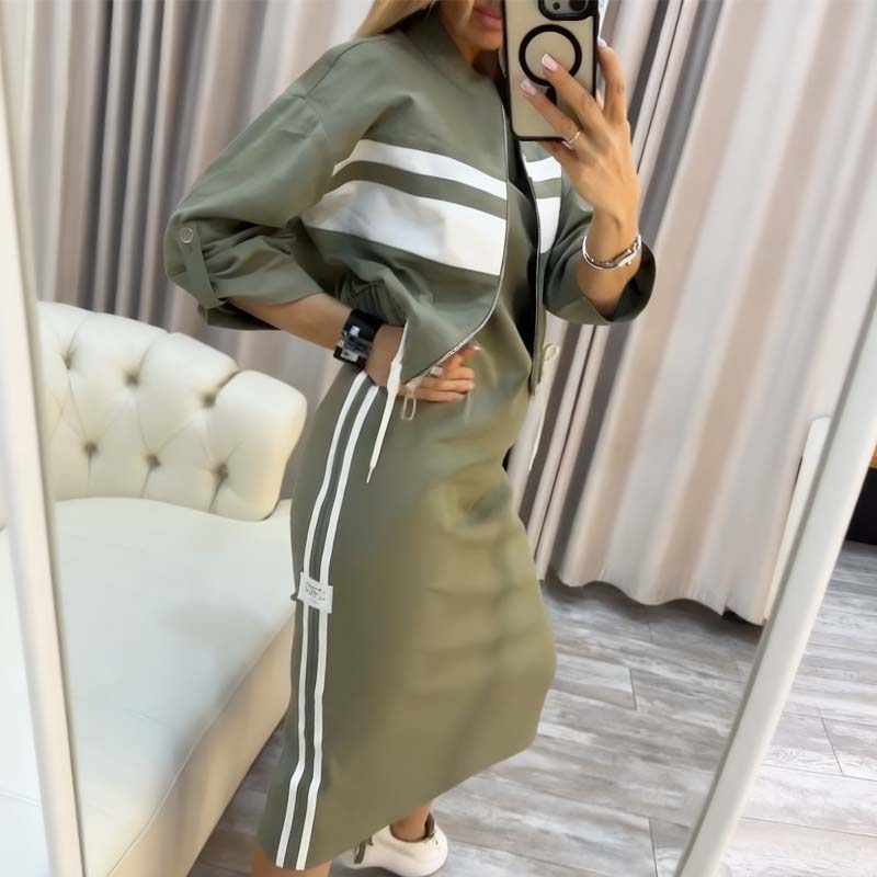 ❄️LETZTER TAG – 49% RABATT 💖 Damen-Set aus Stehkragenjacke und Kleid
