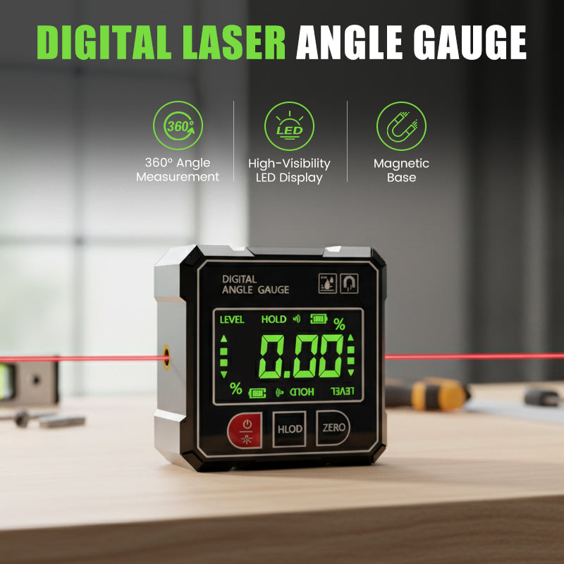 🔥Solange der Vorrat reicht 40 % Rabatt!🎉Digitales Laser-Winkelmessgerät mit 4-seitigem Magnetfuß
