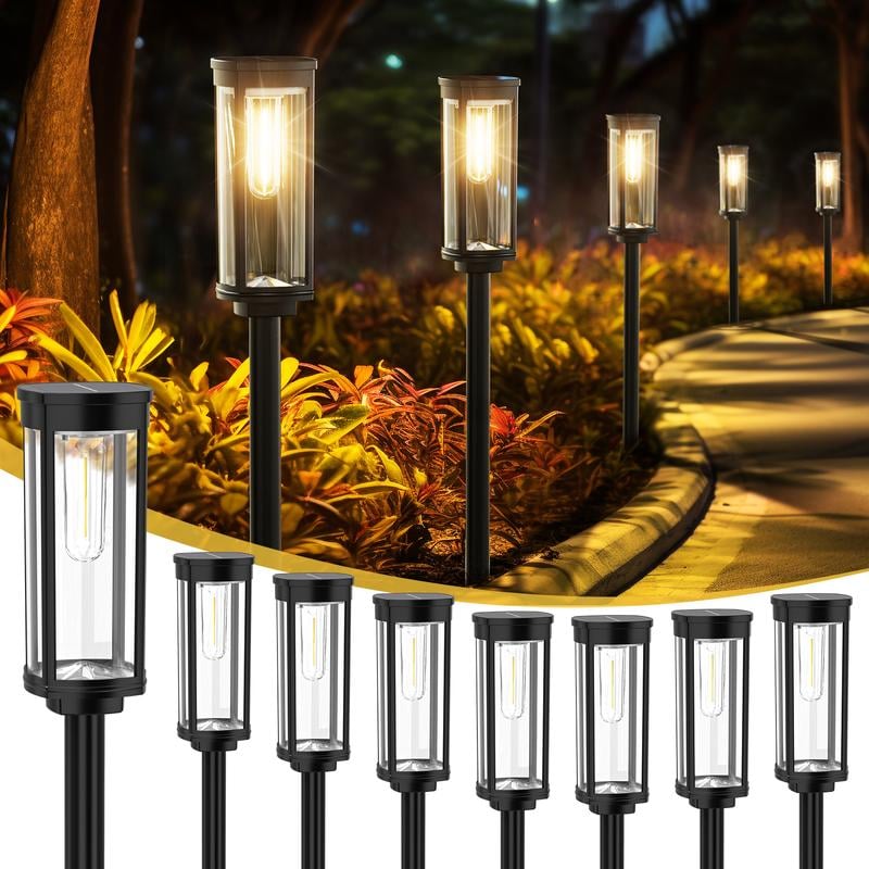 🌞 Solar-Gartenleuchte mit Filament-Optik – Wasserdicht & ideal für Wege und Rasen