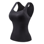 👚 50% RABATT! 🔥 Damen Thermo-Tanktop mit U-Ausschnitt – Integrierter BH. Nahtlos & Perfekt zum Unterziehen 🏃‍♀️