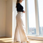 🔥Solange der Vorrat reicht 40 % Rabatt!🎉Damen-Hose mit hohem Bund. weitem Bein und Gürtelakzent💓
