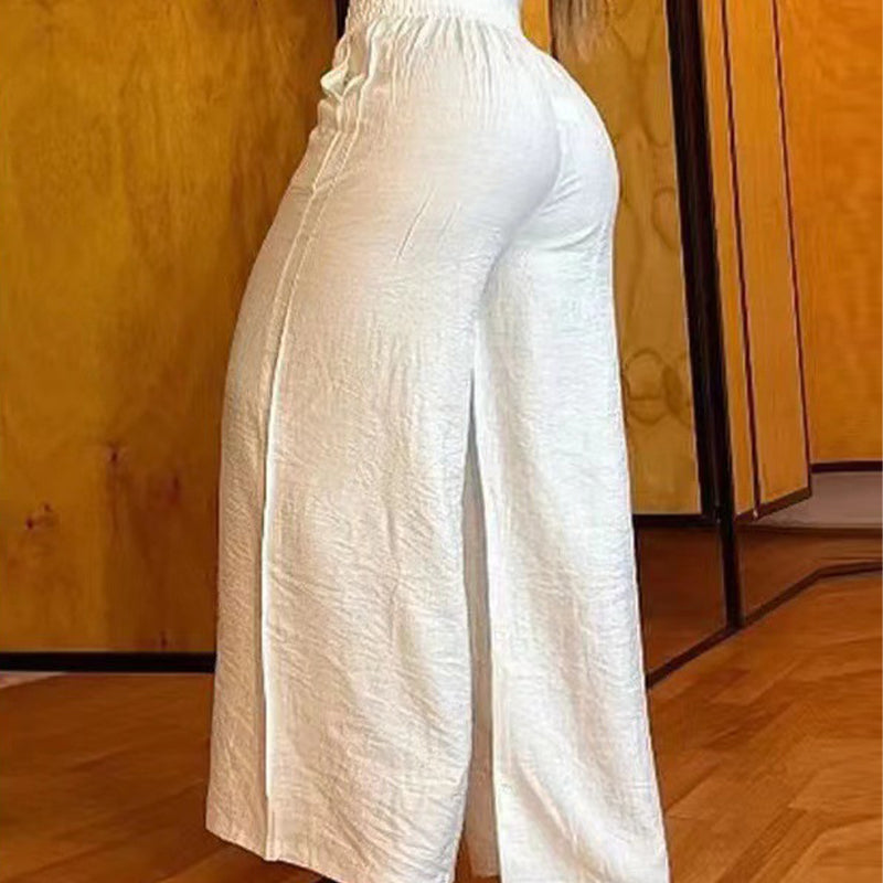 🔥Solange der Vorrat reicht 40 % Rabatt!🎉Damen-Hose mit hohem Bund. weitem Bein und Gürtelakzent💓