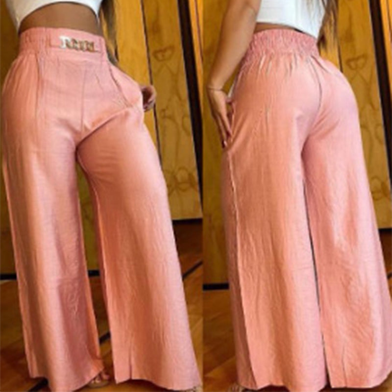 🔥Solange der Vorrat reicht 40 % Rabatt!🎉Damen-Hose mit hohem Bund. weitem Bein und Gürtelakzent💓