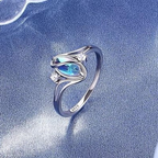 🔥Solange der Vorrat reicht 40 % Rabatt!🎉Geometrischer Damenring mit ovalem grünem Mondstein & Zirkonia – modern & stilvoll 💍✨