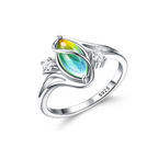 🔥Solange der Vorrat reicht 40 % Rabatt!🎉Geometrischer Damenring mit ovalem grünem Mondstein & Zirkonia – modern & stilvoll 💍✨