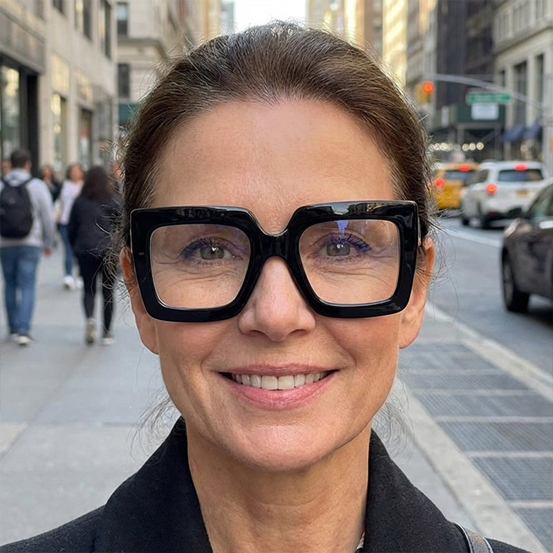 🔥Solange der Vorrat reicht 40 % Rabatt!🎉Schicke. übergroße. quadratische. lichtundurchlässige Brille in Blau