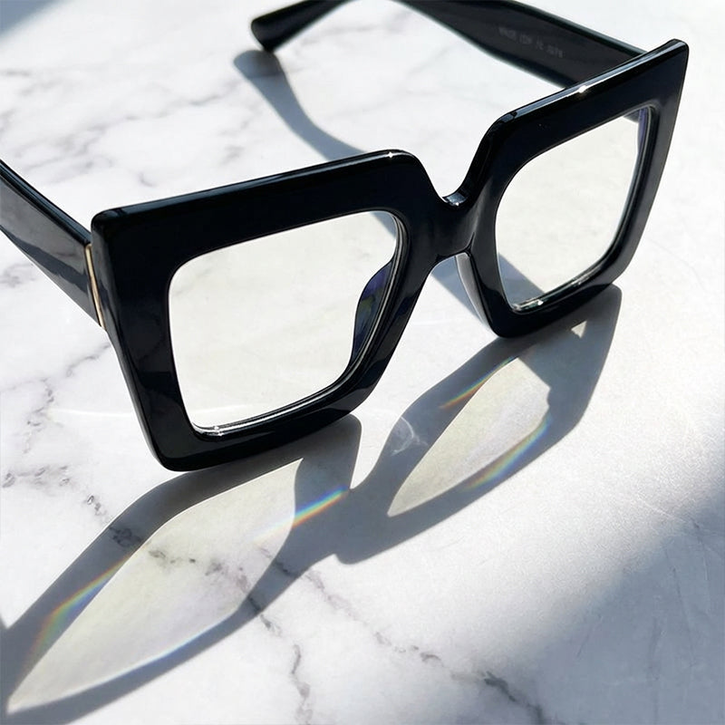 🔥Solange der Vorrat reicht 40 % Rabatt!🎉Schicke. übergroße. quadratische. lichtundurchlässige Brille in Blau