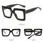 🔥Solange der Vorrat reicht 40 % Rabatt!🎉Schicke. übergroße. quadratische. lichtundurchlässige Brille in Blau
