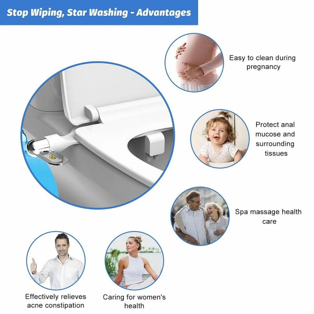 🚽 🚿 Nichtelektrischer Bidet-Aufsatz mit Doppeldüse – Hygienische Selbstreinigung. Einfache Installation & Wasserdruck-Kontrolle ✨
