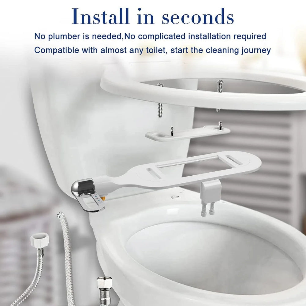🚽 🚿 Nichtelektrischer Bidet-Aufsatz mit Doppeldüse – Hygienische Selbstreinigung. Einfache Installation & Wasserdruck-Kontrolle ✨