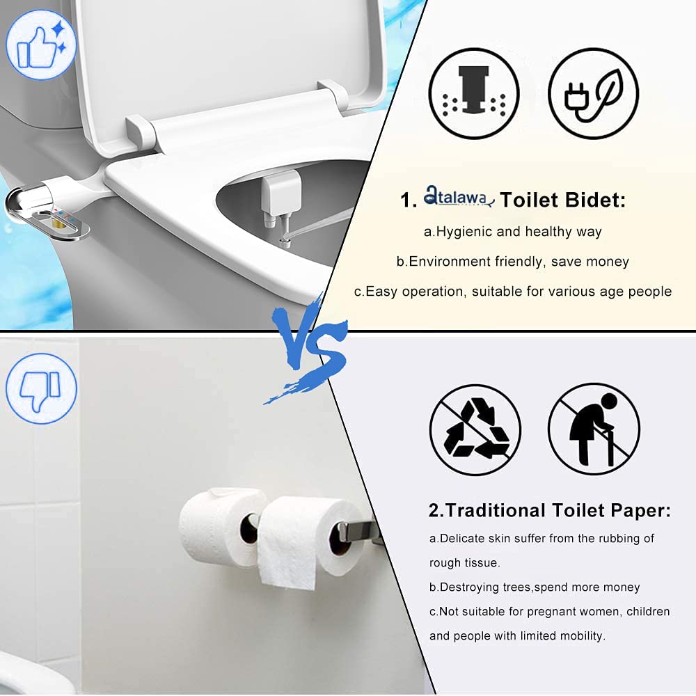🚽 🚿 Nichtelektrischer Bidet-Aufsatz mit Doppeldüse – Hygienische Selbstreinigung. Einfache Installation & Wasserdruck-Kontrolle ✨