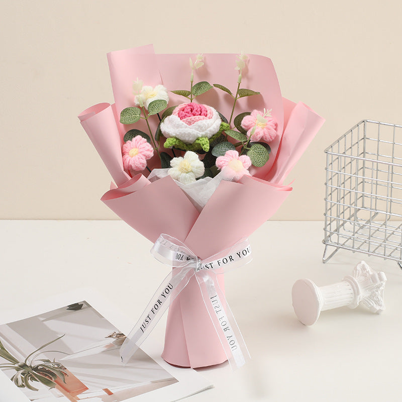 🔥Solange der Vorrat reicht 40 % Rabatt!🎉Handmade Delicate Crochet Flower Bouquet