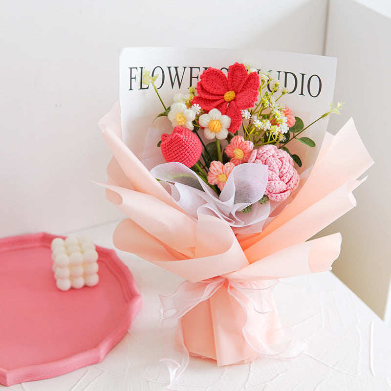 🔥Solange der Vorrat reicht 40 % Rabatt!🎉Handmade Delicate Crochet Flower Bouquet