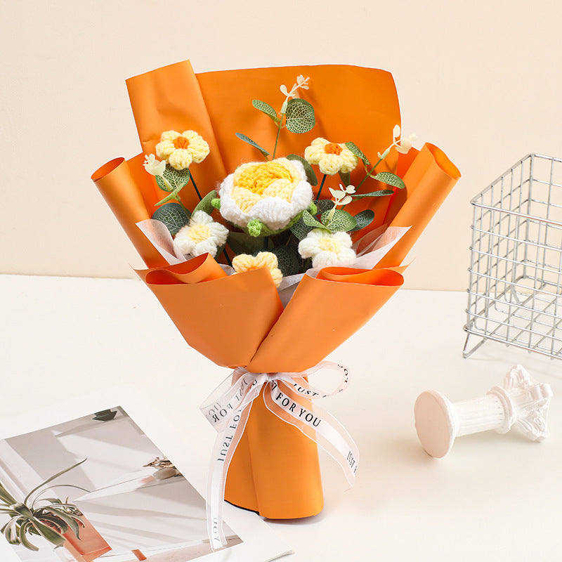 🔥Solange der Vorrat reicht 40 % Rabatt!🎉Handmade Delicate Crochet Flower Bouquet
